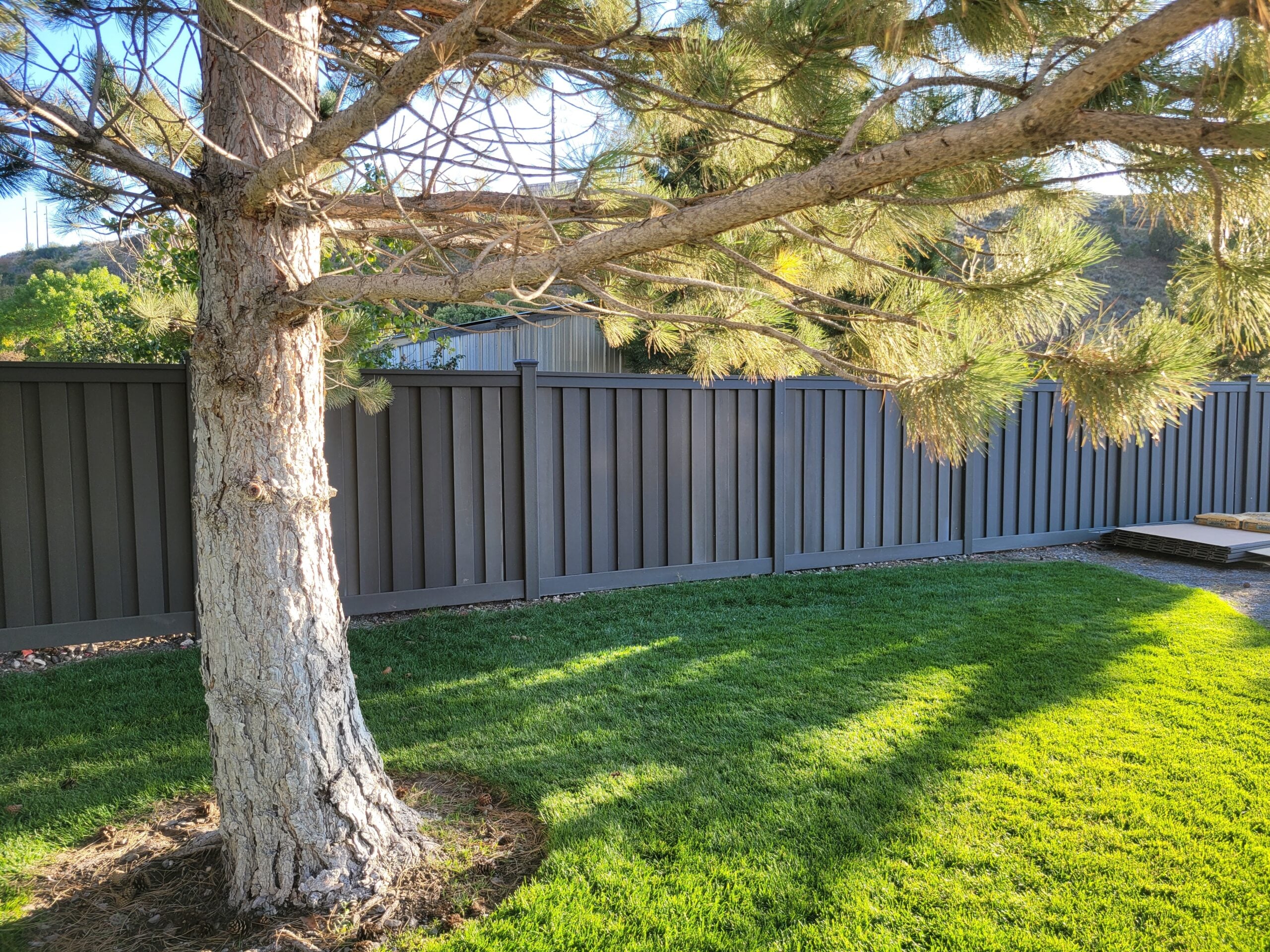 Trex composite fence in a Northern Utah backyard Trex composite fence in a Northern Utah backyard